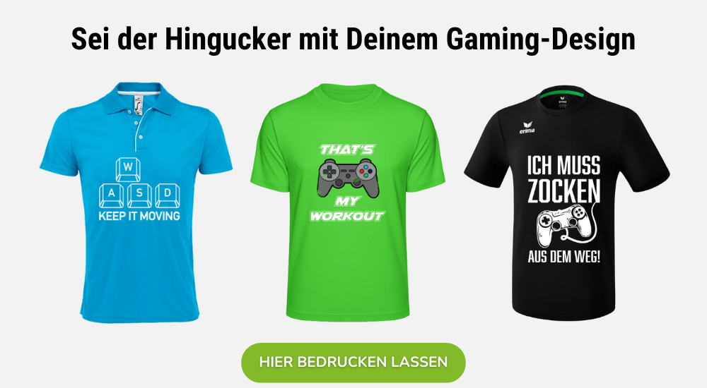Gaming &amp; E-Sport Shirts, Trikots &amp; Hoodies selbst gestalten: die lustigsten Gaming-Sprüche &amp; besten E-Sport-Motive
