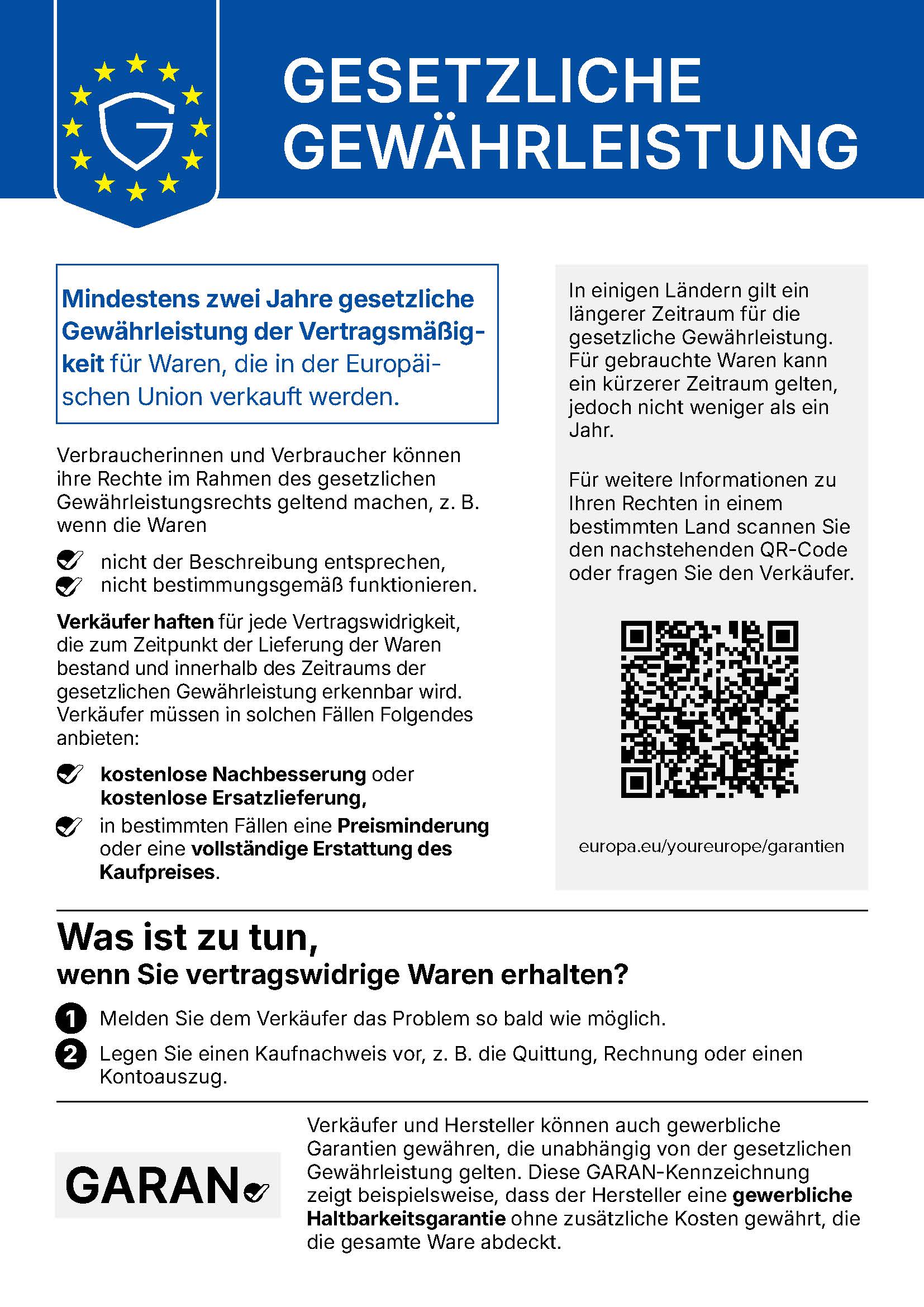 Gesetzliche Gewaehrleistung